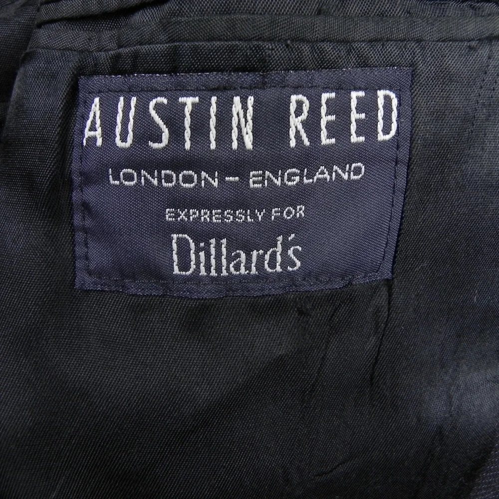 Austin Reed Blazer Mens 42R Regular 3 Button Suit Jacket Coat Black Purple Check